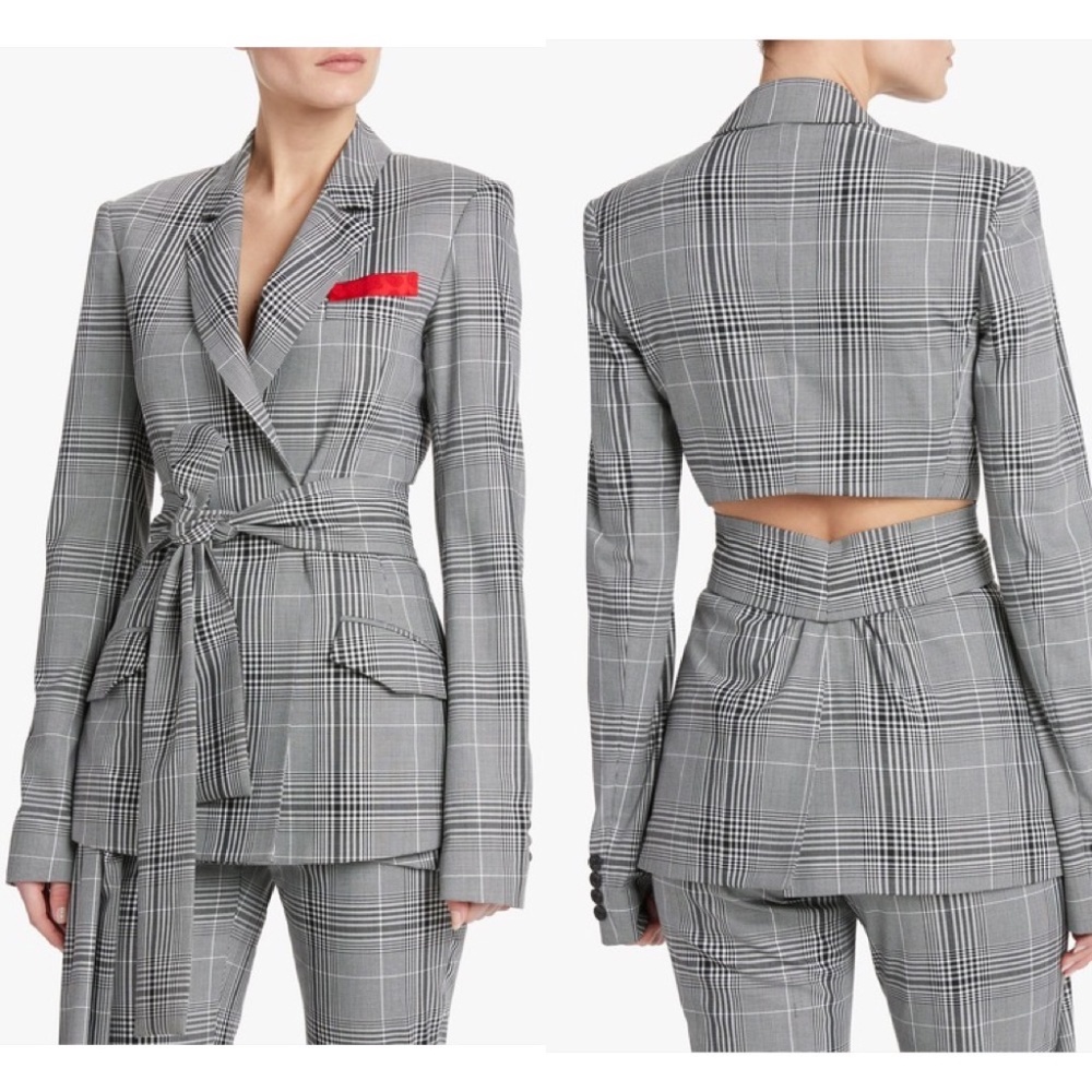 Hellessy plaid cut out blazer FINAL PRICE NO OFFERS CONSIDERED